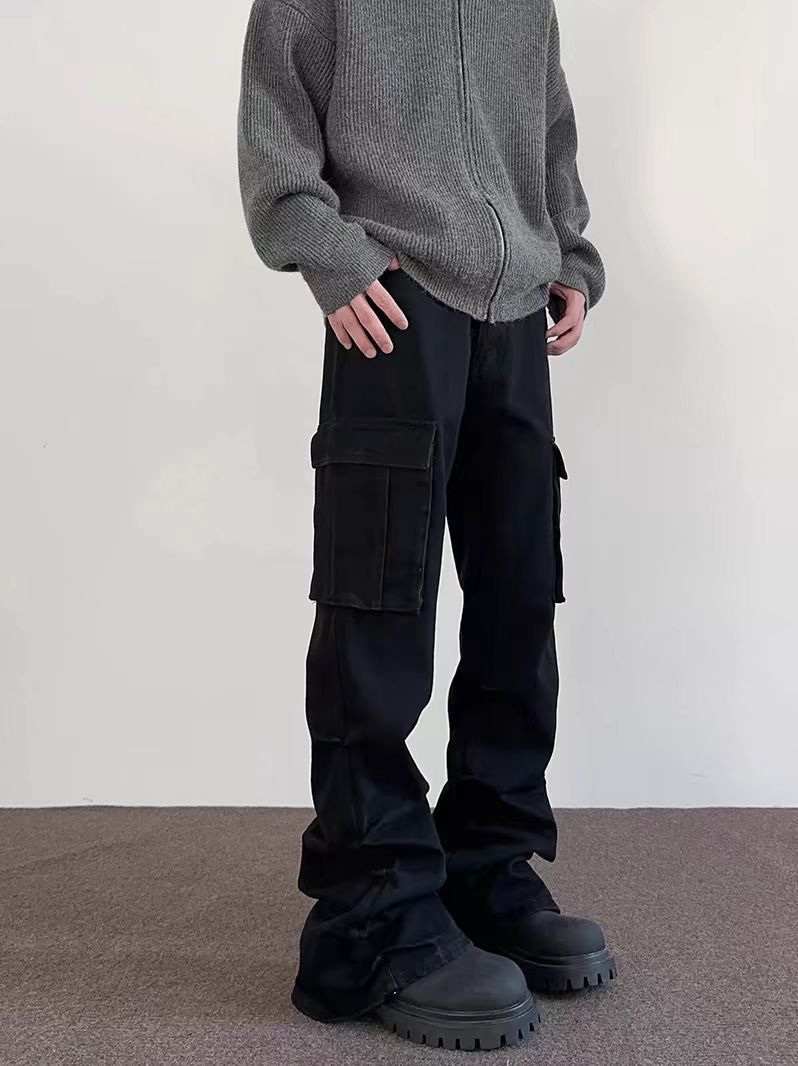 Japanese Brand × Vintage Vintage Pleated Workwear Straight Leg Micro Flare Pants Size US 32 / EU 48 - 2 Thumbnail
