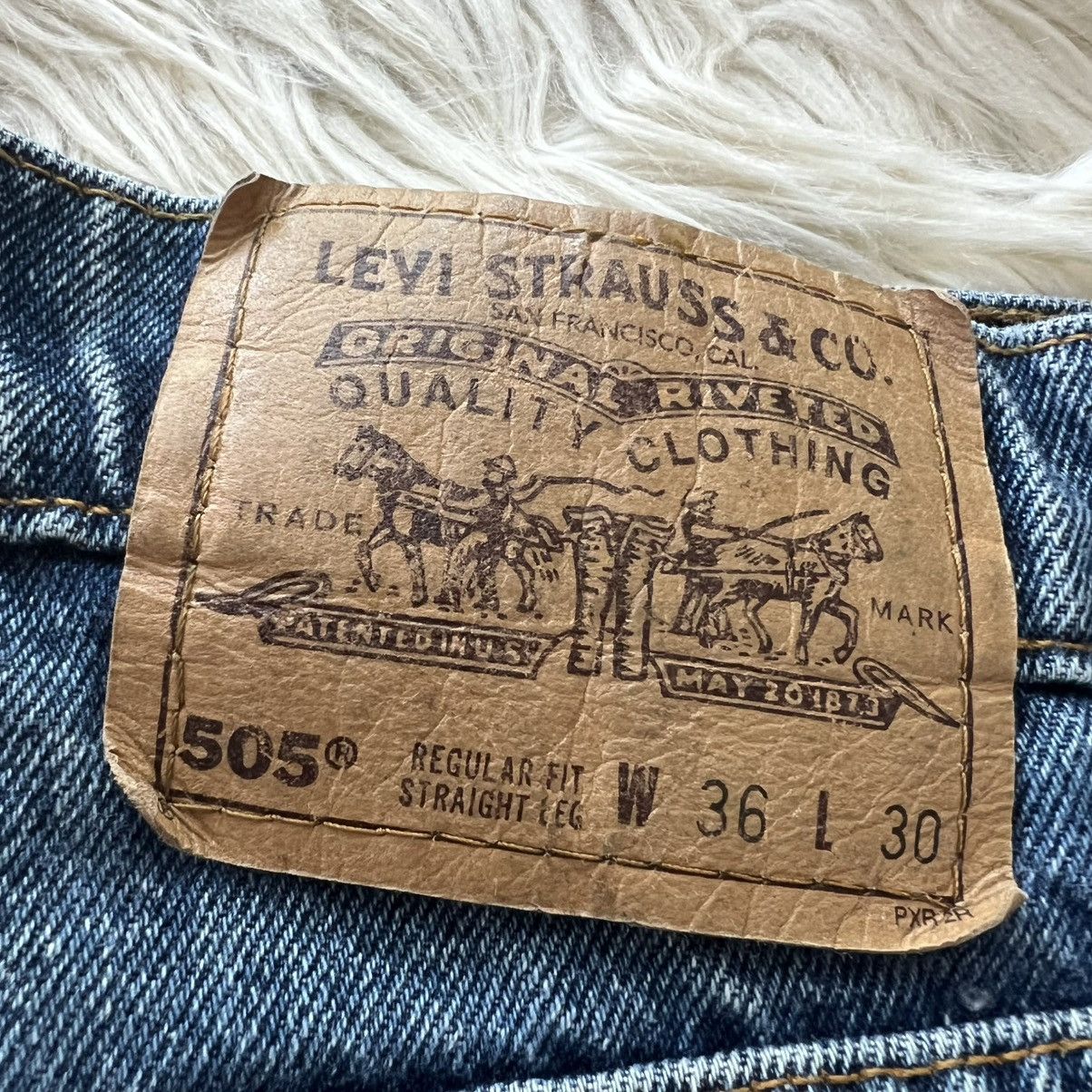 Levi's Vintage 90s Levi's Jeans 505 Orange Tab USA Distressed 34x30 Size US 34 / EU 50 - 3 Thumbnail