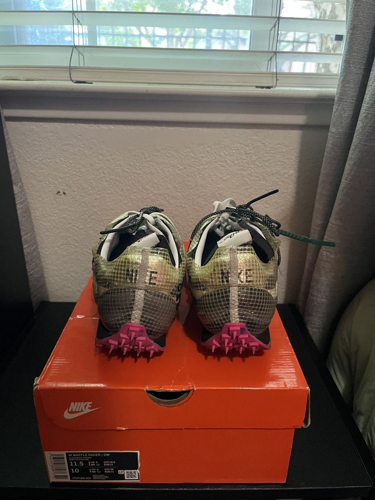 Nike × Off-White Nike x Off-White Waffle Racer Black Fuchsia Size 10 Size US 10 / EU 43 - 5 Thumbnail