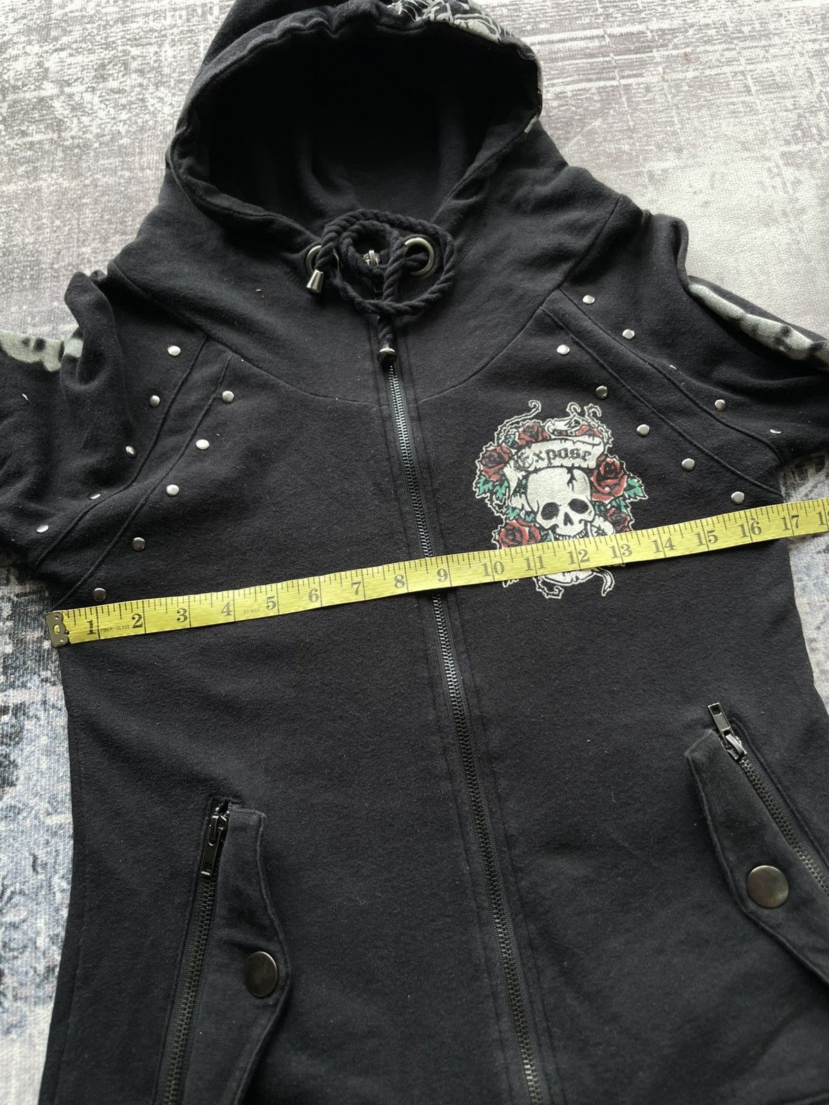 Dig Deep Y2K Dig Deep Punk Studed Skulls Hoodie Size US M / EU 48-50 / 2 - 13 Thumbnail