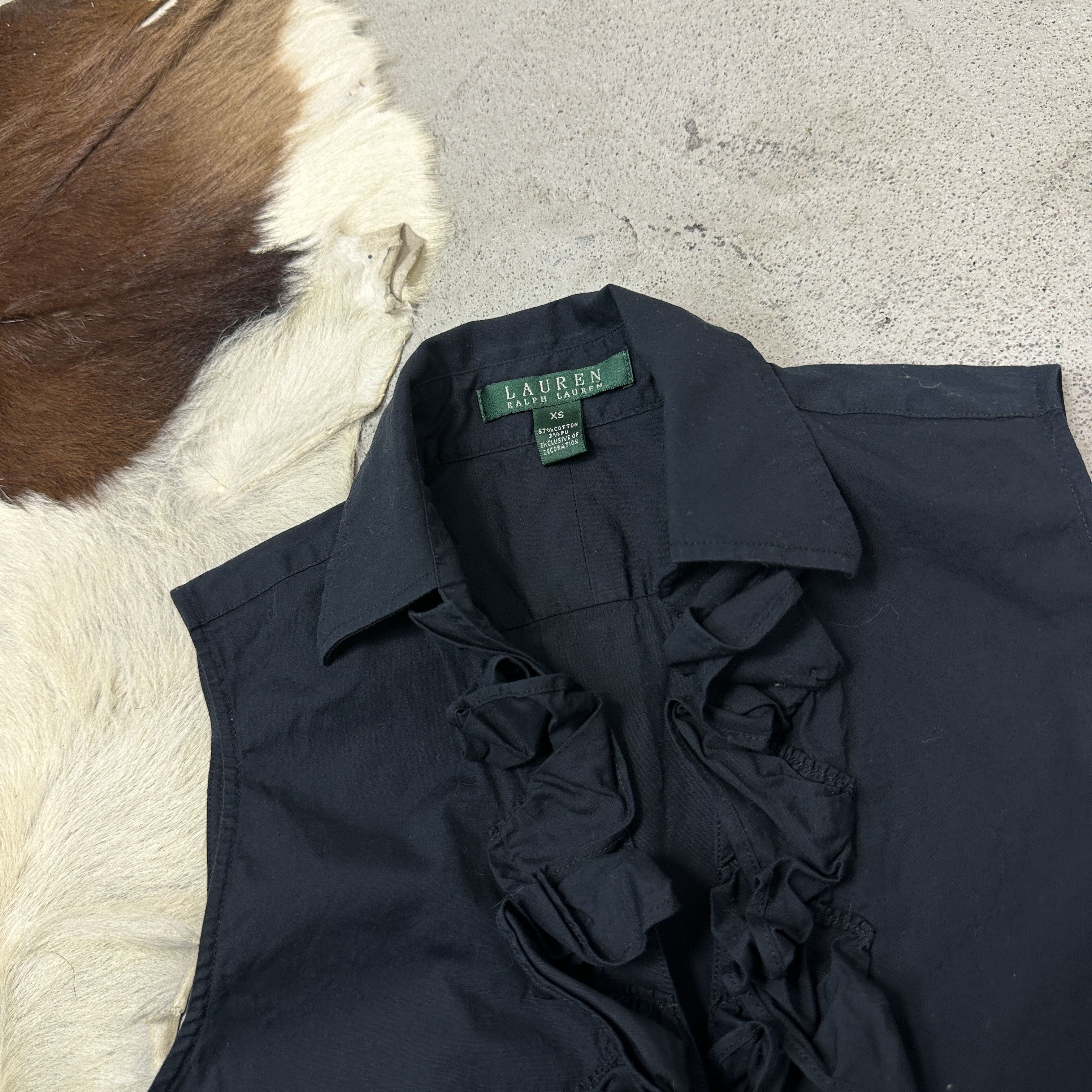 Ralph Lauren Vintage Avant Garde Old Money Ruffled Ralph Lauren Shirt Y2K Size XS / US 0-2 / IT 36-38 - 3 Thumbnail