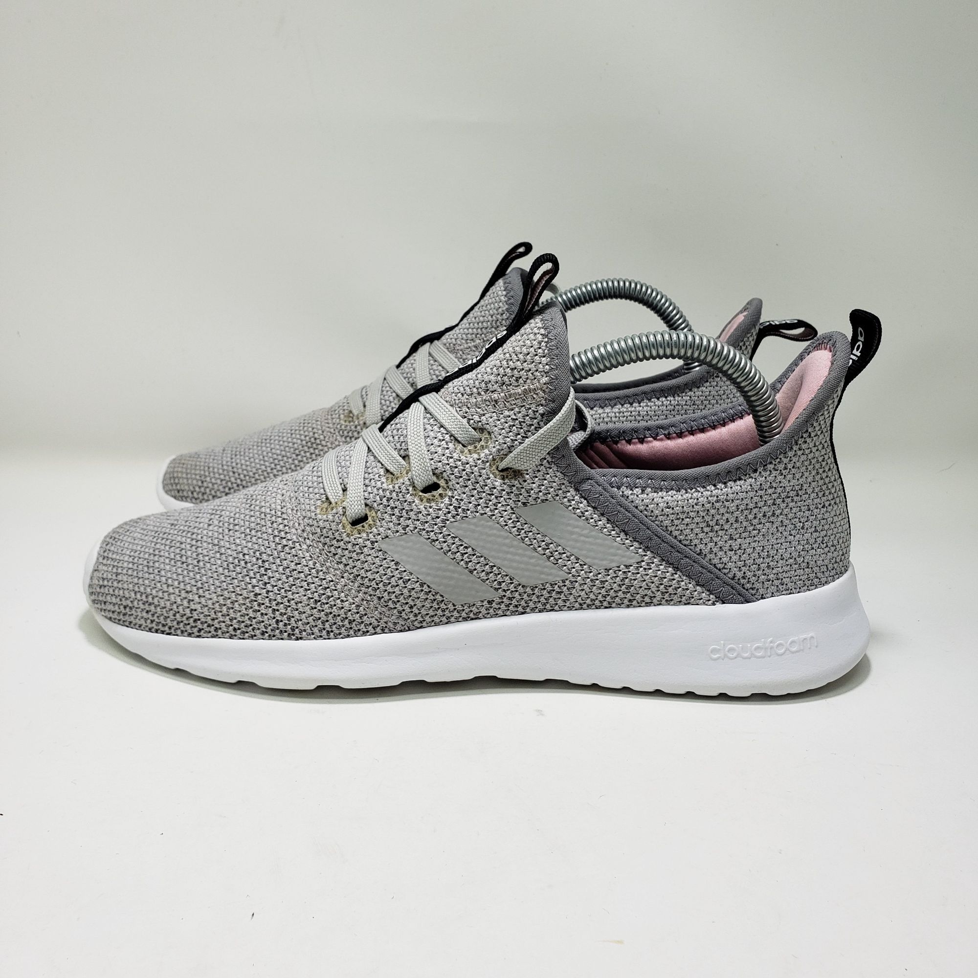 Adidas Adidas Cloudfoam Pure SPW Shoes Gray Knit Lace-Up Sneakers W Size US 7.5 / IT 37.5 - 2 Thumbnail