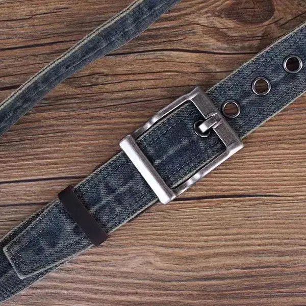 Japanese Brand Kuroda x Nami 47in Pin Buckle Versatile Denim Wide Belt Size ONE SIZE - 3 Thumbnail