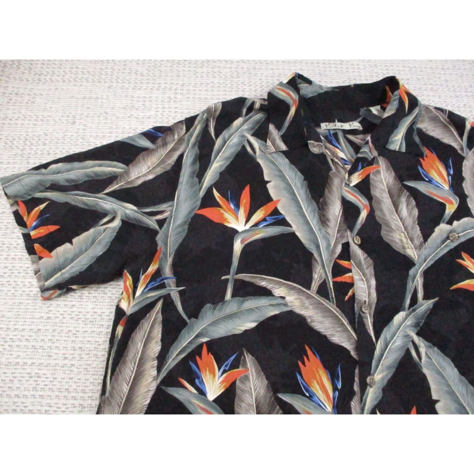 ALOHAS Batik Bay Shirt Mens Large Rayon Hawaiian Tropical Leaf Button Up Aloha Beach Florida Retro Tropical Shirt Mens Large Size US L / EU 52-54 / 3 - 3 Thumbnail