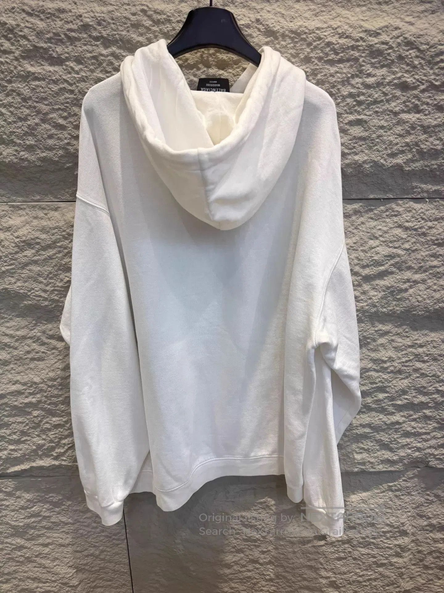 Balenciaga White Logo Hoodie with Drawstring and Kangaroo Pocket. Size US L / EU 52-54 / 3 - 4 Thumbnail