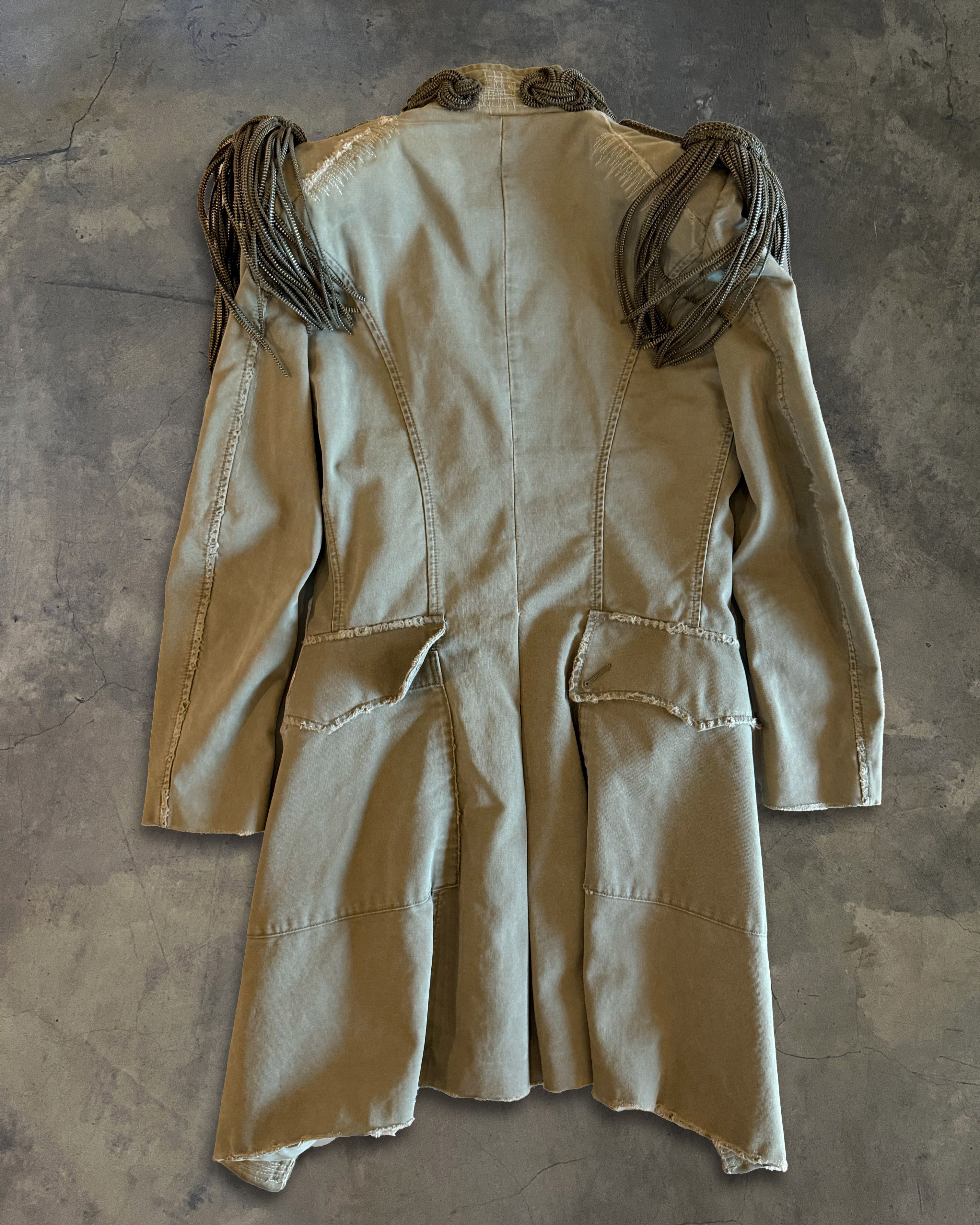 Balmain BALMAIN SS2010 RUNWAY CHAIN EPAULET MILITARY COAT Size US XXS / EU 40 - 5 Thumbnail