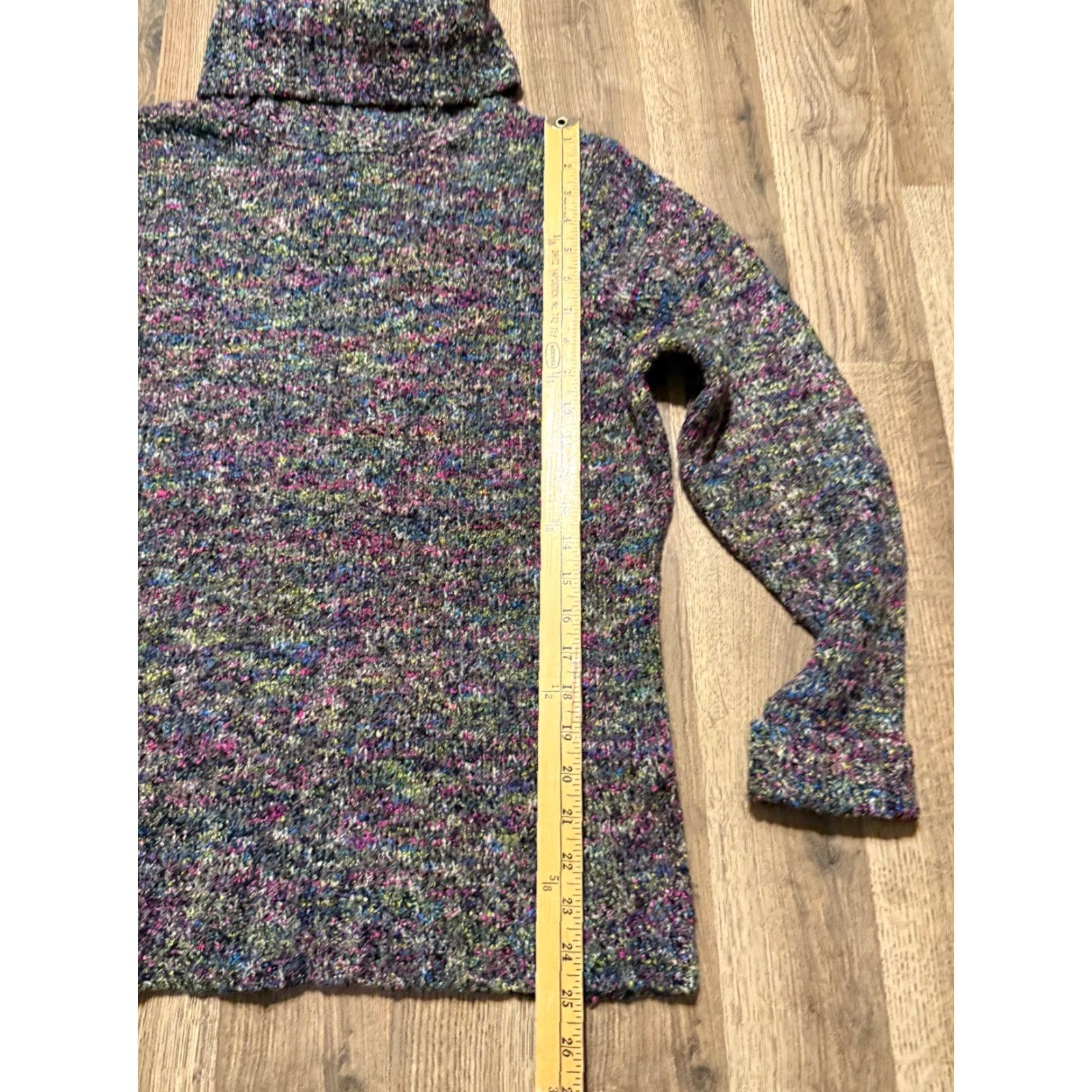 Willi Smith Willi Smith Sweater, Women's XL, Black, Multi, Turtleneck, Pullover, Knit, Regular Fit, Casual, Pullover, 2020s? Size XL / US 12-14 / IT 48-50 - 7 Thumbnail