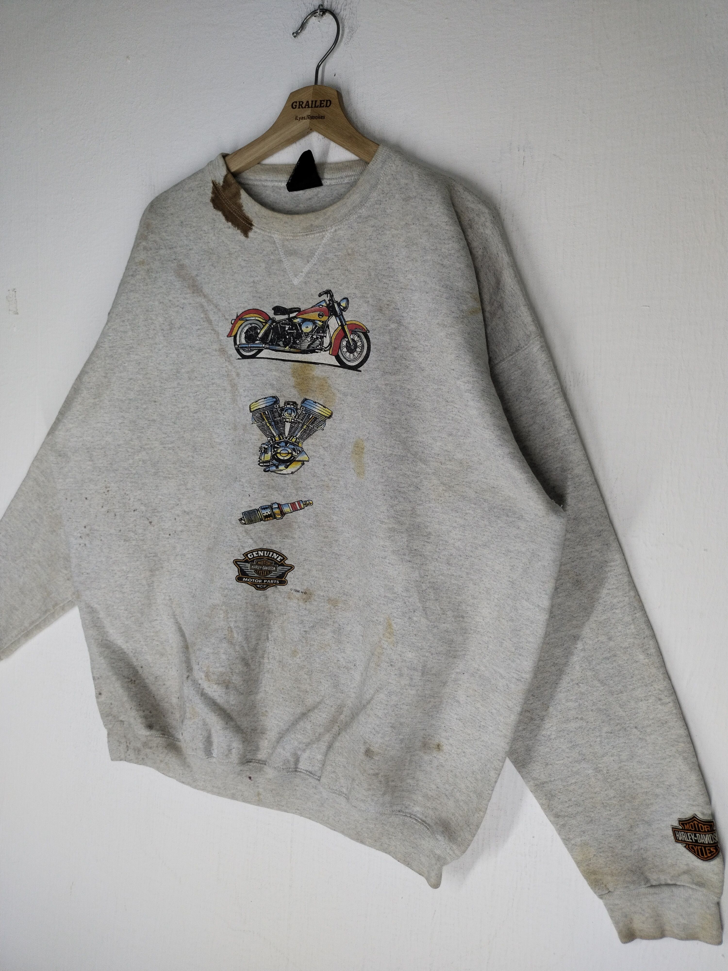 Harley Davidson × Vintage Vintage 1996 Harley Davidson HD Sweatshirt Size US XL / EU 56 / 4 - 2 Thumbnail
