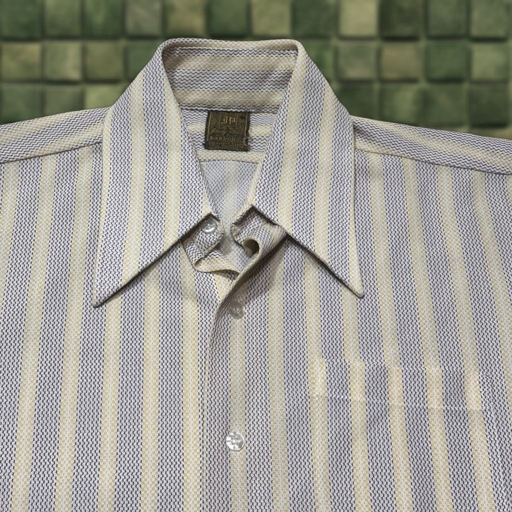 Vintage VINTAGE Jandy Place Button Up Shirt Mens L Yellow Dagger Collar Disco 1970s Long Sleeve Polyester Shirt Mens L Womens? Size US L / EU 52-54 / 3 - 1 Thumbnail