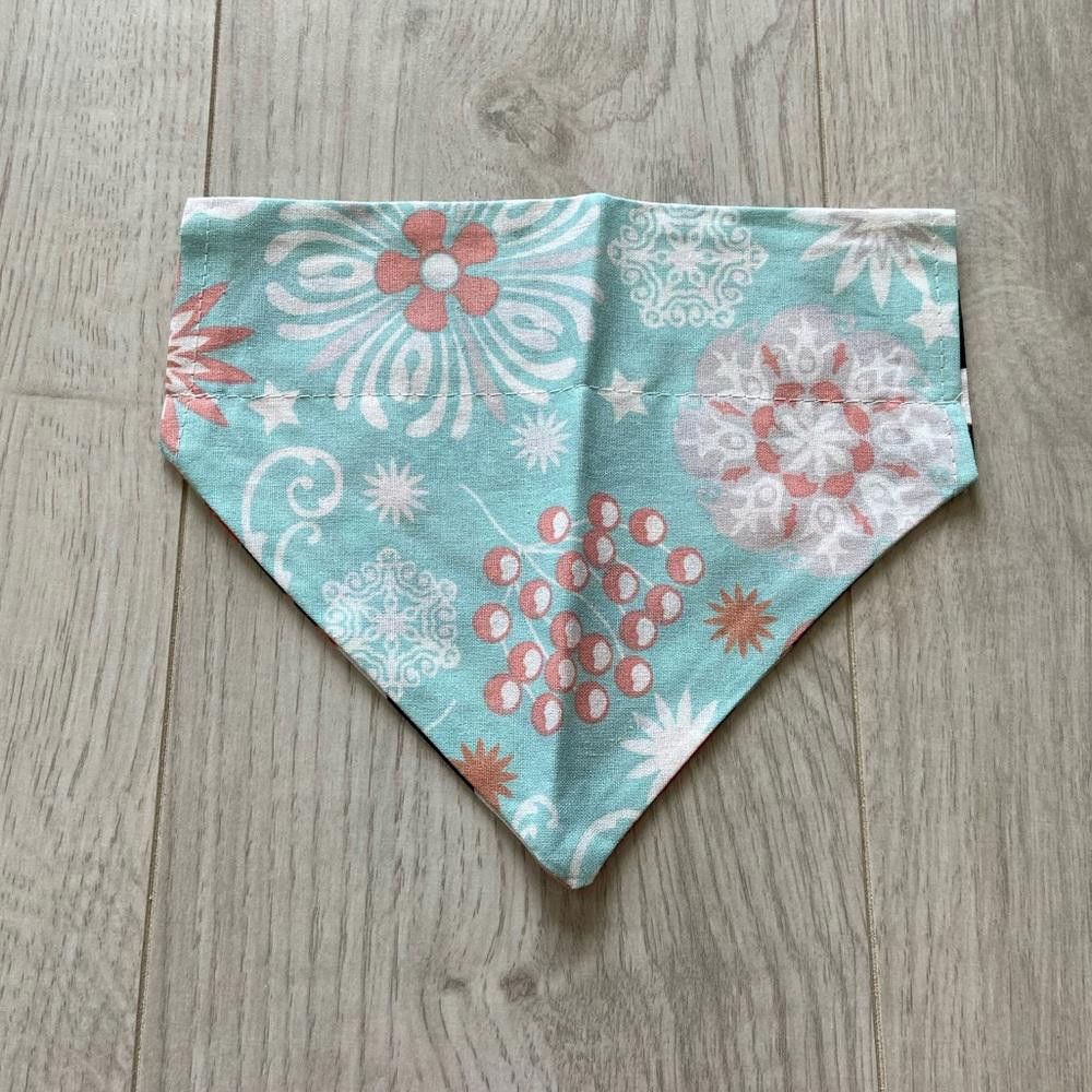 Designer Striped Floral Dog Bandana Size ONE SIZE - 3 Thumbnail