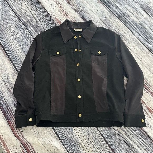 St. John St. John by Marie Gray Black Snap Button Women’s Blazer Jack Size L / US 10 / IT 46 - 2 Thumbnail