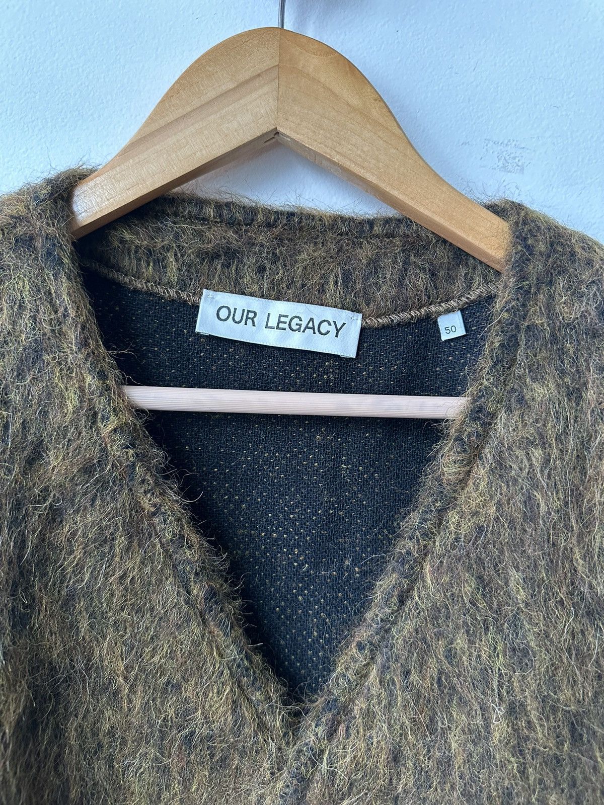 Our Legacy Our legacy Olive Melange Mohair Cardigan | Grailed