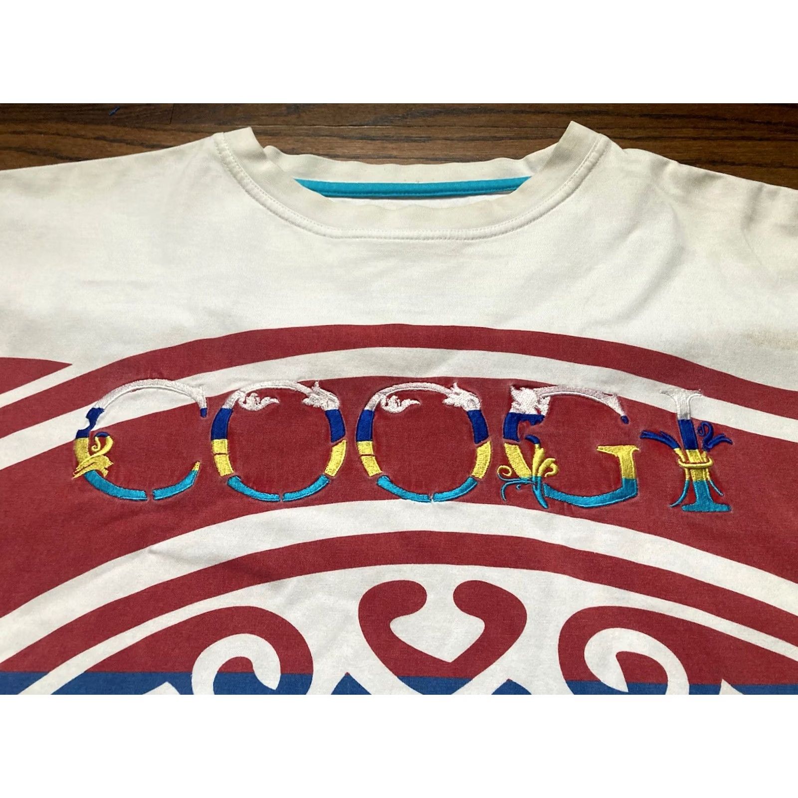 Coogi VINTAGE COOGI T-Shirt All Over Print Embroidered Geometric 90s 3XL White Men's Short Sleeve Crew Neck Re laxed Fit Size US XXL / EU 58 / 5 - 3 Thumbnail