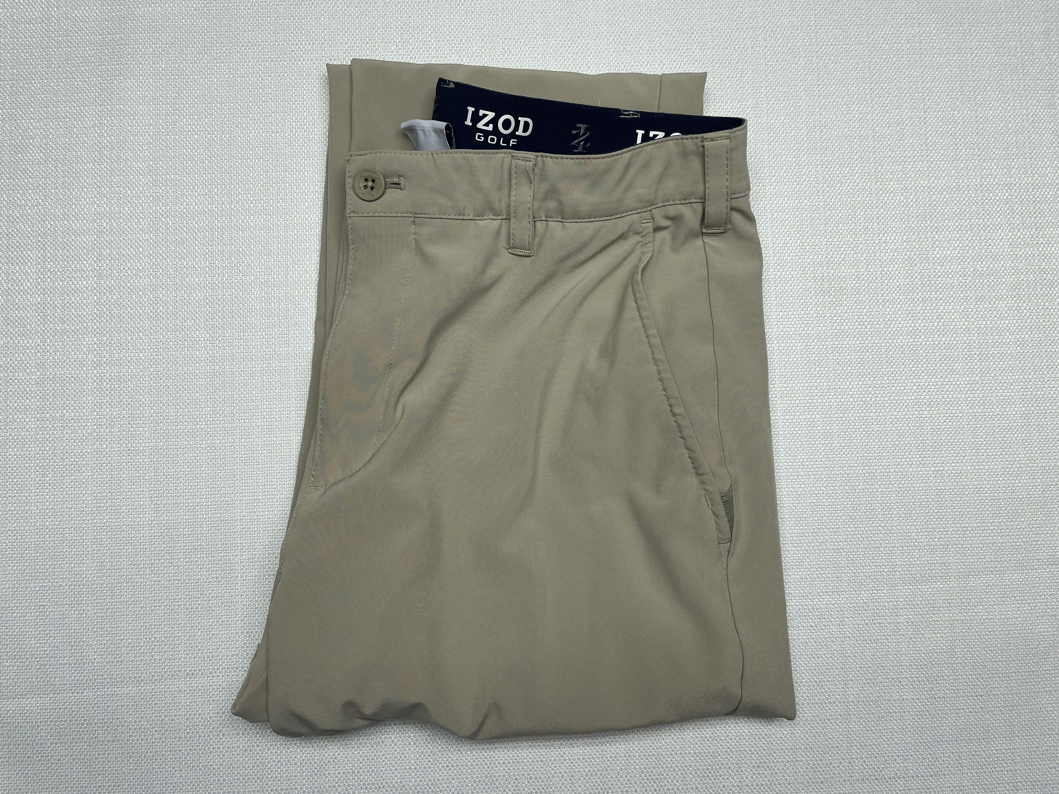 Izod Men's IZOD Golf Pants Performance Flat Front Tan Pant 34/34 Size US 34 / EU 50 - 6 Thumbnail