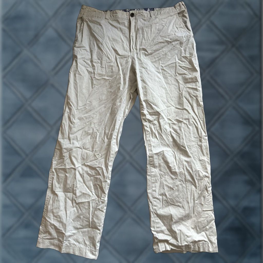 Orvis Orvis Pants Mens 36x28 Beige Flat Front Chino 5-Pocket Lightweight Breathable Casual Business Travel Regular Nylon Spandex Size US 36 / EU 52 - 1 Thumbnail