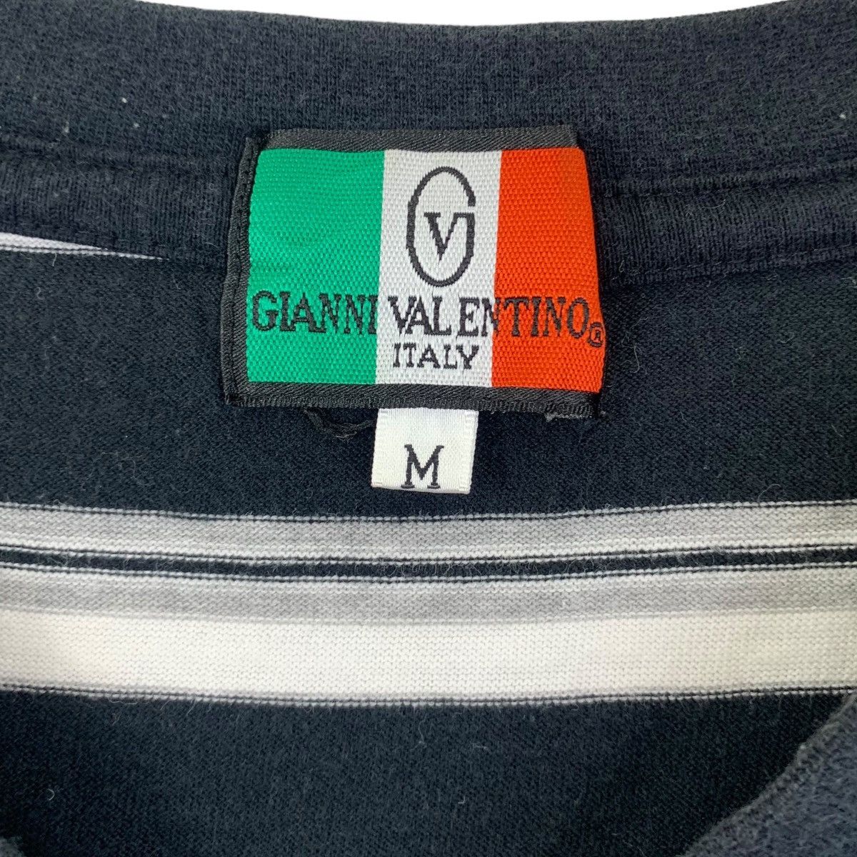 Vintage Vintage GIANNI VALENTINO ITALY Striped V Neck Tee Shirt Top Size M / US 6-8 / IT 42-44 - 5 Thumbnail