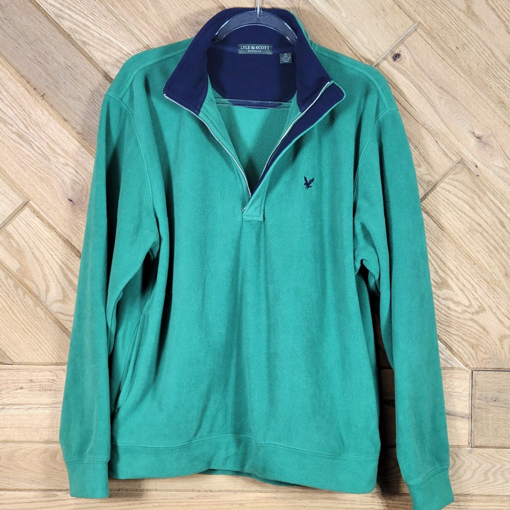 Lyle & Scott Lyle & Scott Mens Pullover Sweatshirt 1/4 Zip Long Sleeve Green M Size US M / EU 48-50 / 2 - 7 Thumbnail