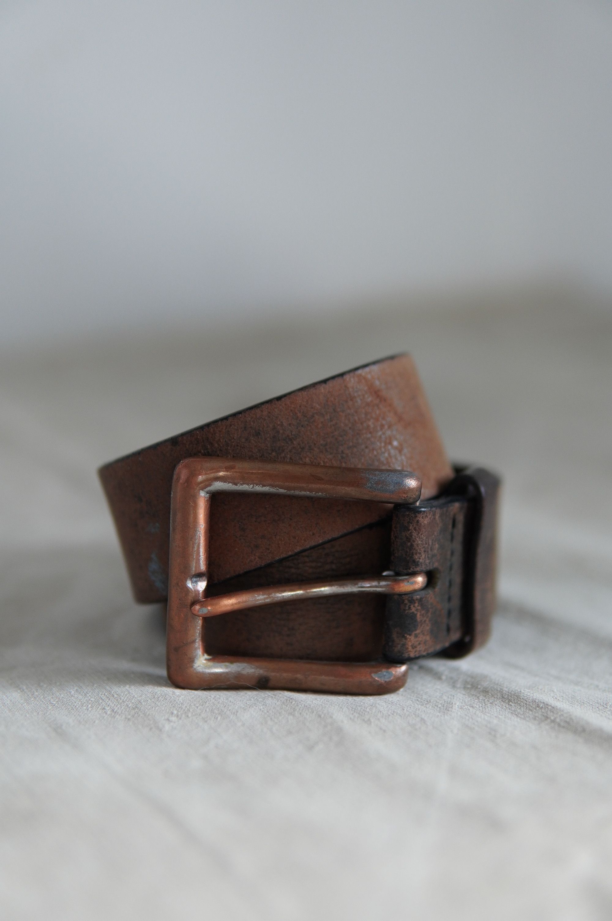 Vintage Vintage Heavy Leather Rusty Brown Belt Size ONE SIZE - 1 Thumbnail