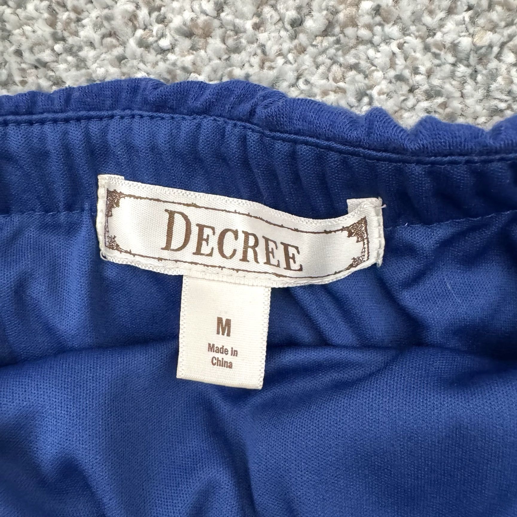 Decree Decree Strapless High Low Dress Womens M Boho Fairycore Flowy Festival Romantic Mini Sundress Trapeze Belted Polyester Rayon Spandex Blue Size M / US 6-8 / IT 42-44 - 4 Thumbnail