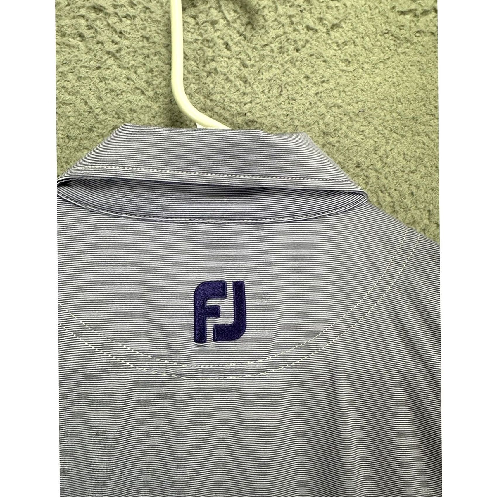 Footjoy FootJoy FJ Polo Shirt - Large Purple Stripes Rugby Golf Size US L / EU 52-54 / 3 - 7 Thumbnail
