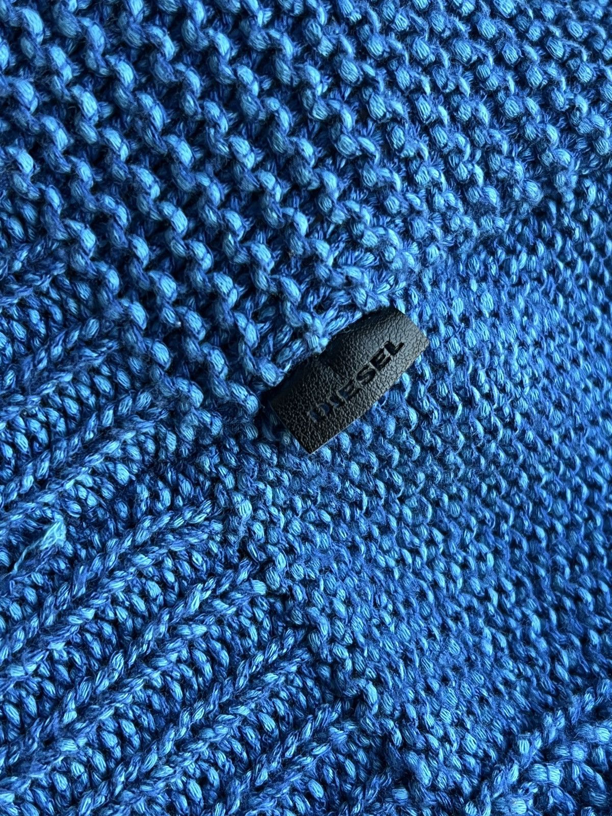 Diesel Junya watanabe style diesel blue sweater chunky yarn knitted Size US L / EU 52-54 / 3 - 12 Thumbnail