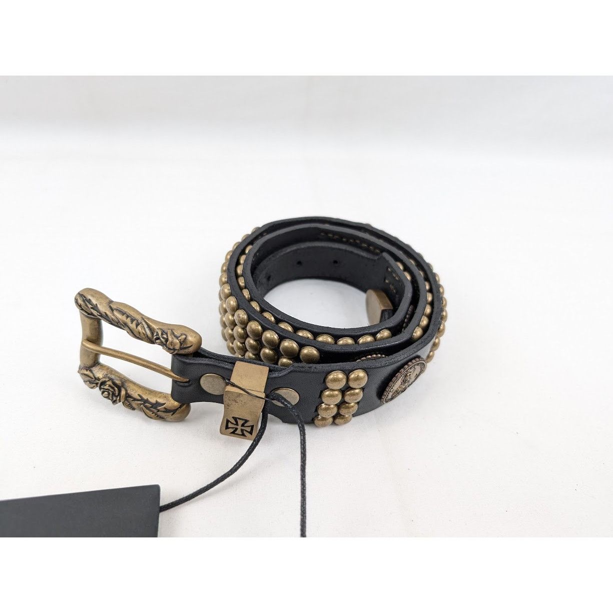 Enfants Riches Deprimes o1rshd1 Size: 90 / Antique Brass Jesus Coin Belt Black/Brass Size 36 - 4 Thumbnail