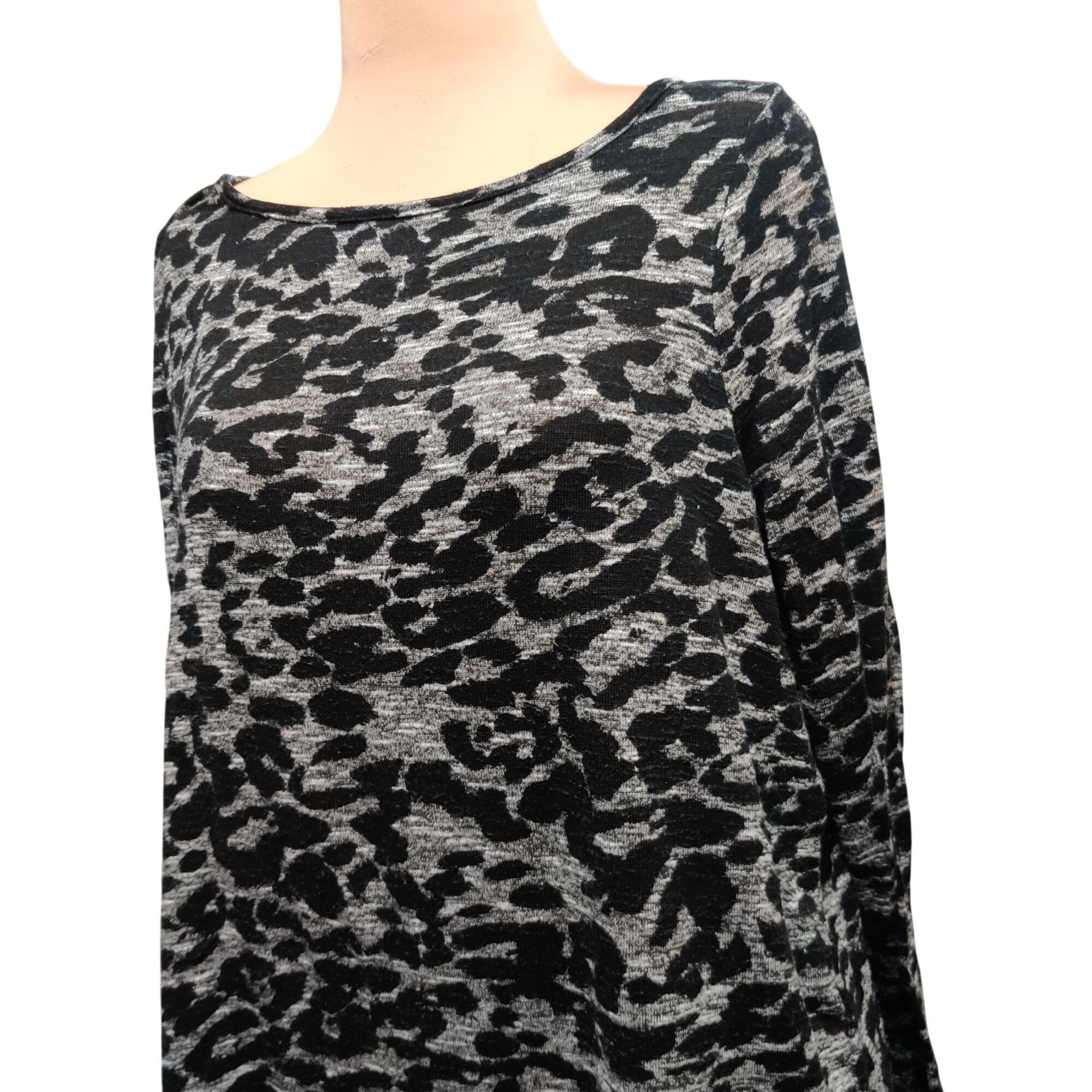 Other Sunny Leigh Plus Size 1X Black Gray Leopard Print Tunic Top Size XL / US 12-14 / IT 48-50 - 10 Thumbnail