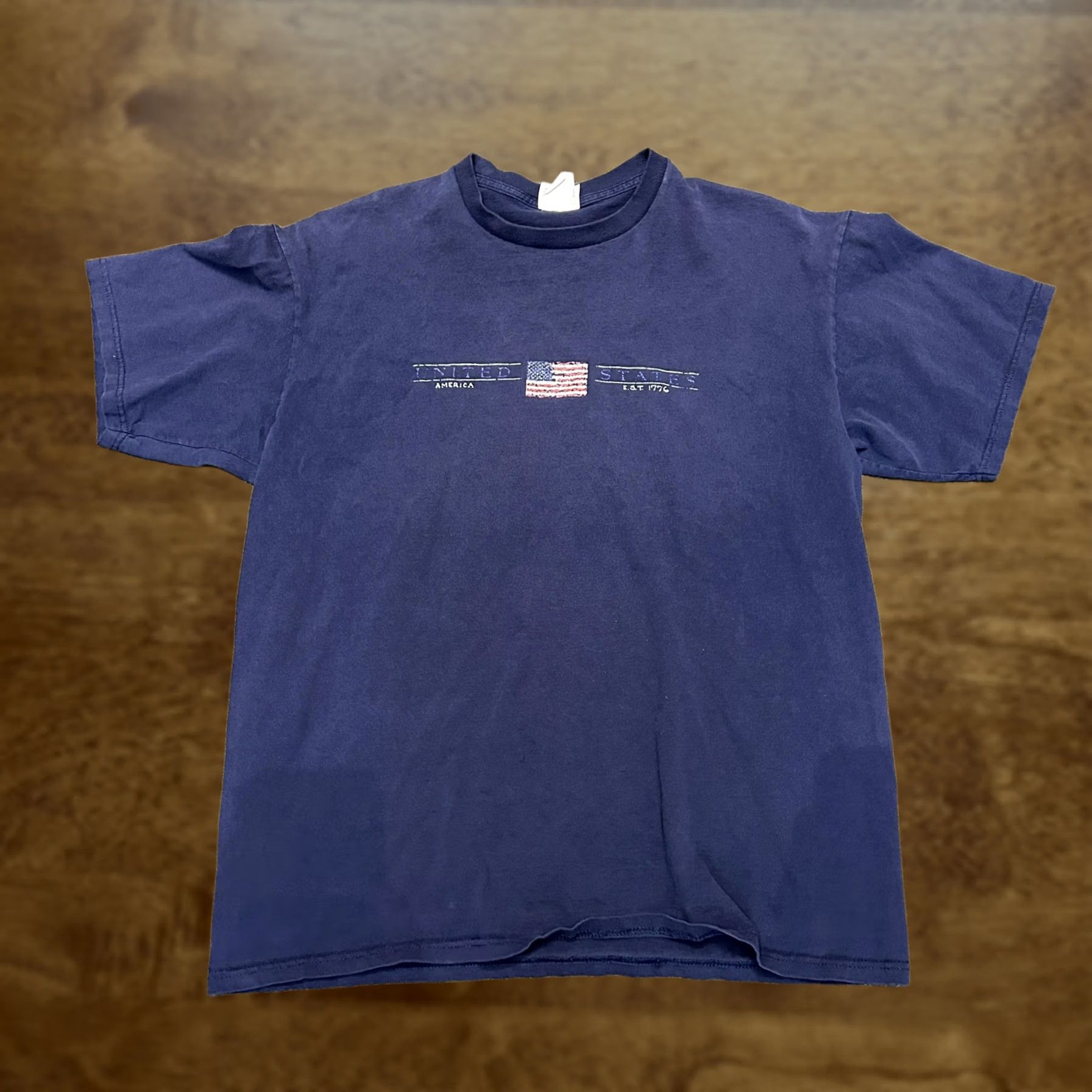 TEE JAYS VINTAGE USA FLAG Shirt Mens XL Blue Tee Jays United States Patriotic 90s Size US XL / EU 56 / 4 - 1 Thumbnail