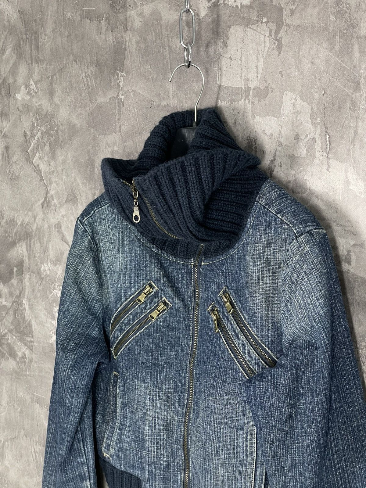 If Six Was Nine × Japanese Brand × Le Grande Bleu (L.G.B.) Avant Garde Japan Vintage Y2K Crazy Denim Jacket Size M / US 6-8 / IT 42-44 - 7 Thumbnail