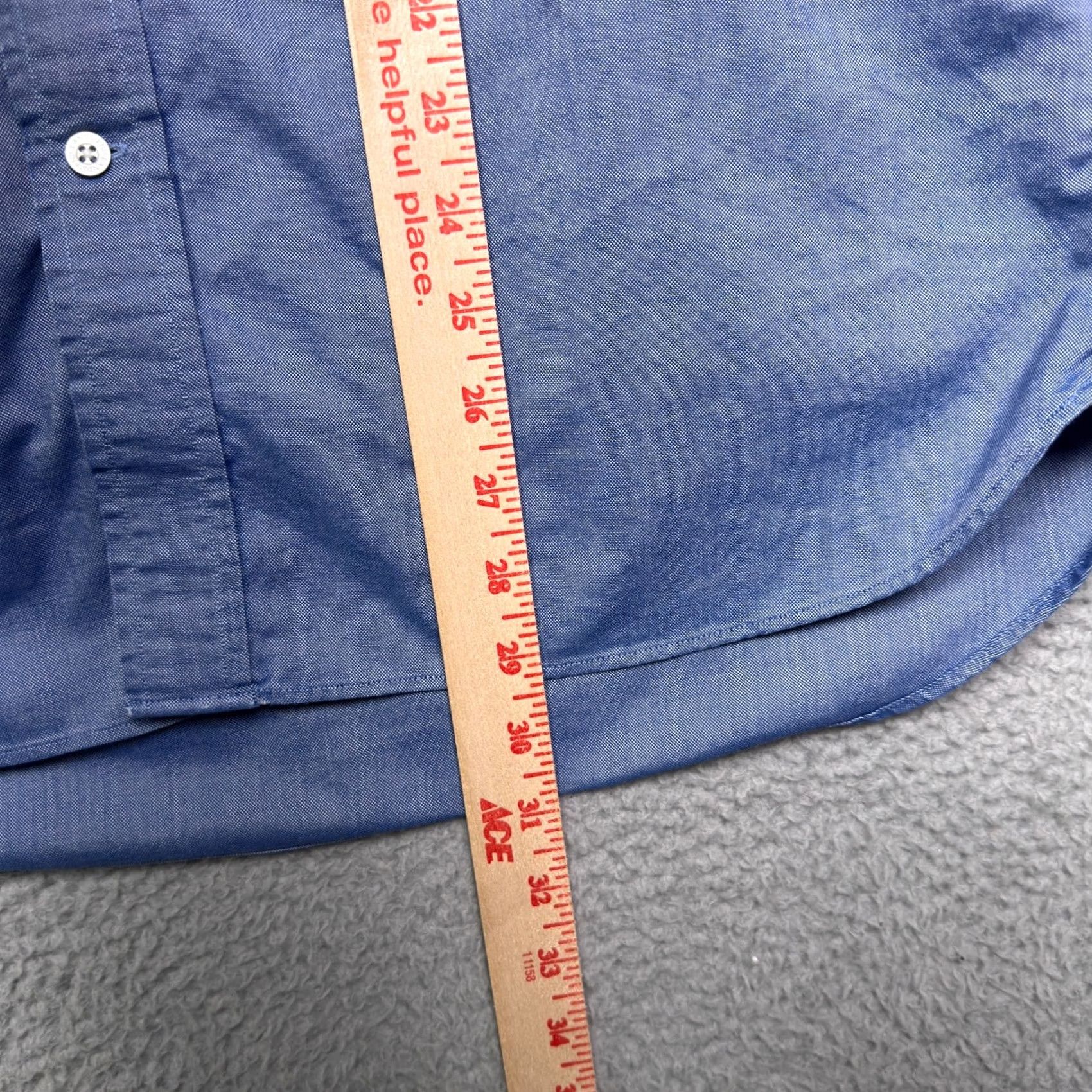 Lands' End Lands End Mens Shirt Blue Button Down Oxford Non Iron Pocket Preppy 15.5 32 Size US L / EU 52-54 / 3 - 7 Thumbnail