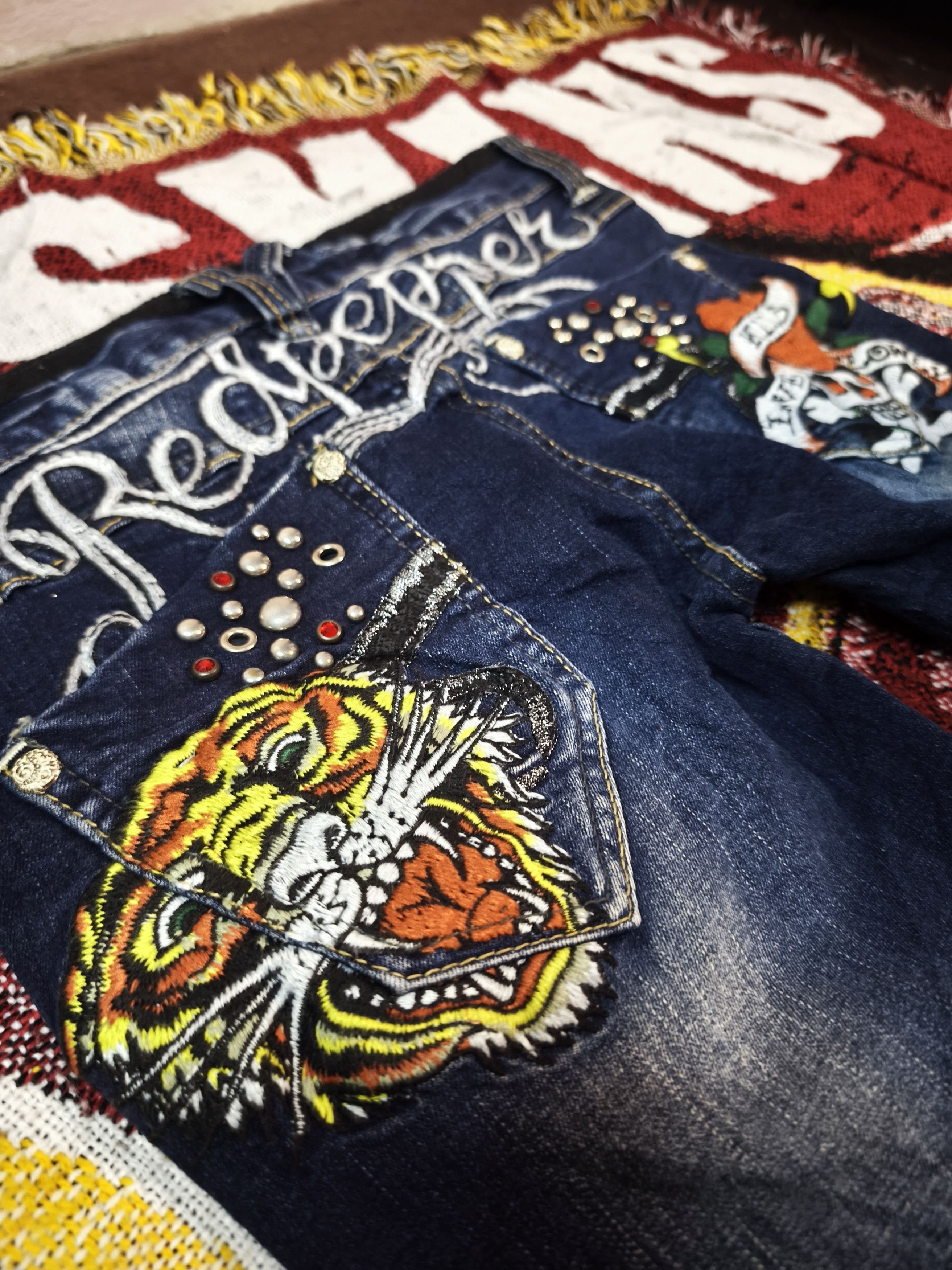 Ed Hardy Very Rare!!! Ed Hardy x Dr Pepper Embroidered Jeans. Size US 31 - 3 Thumbnail