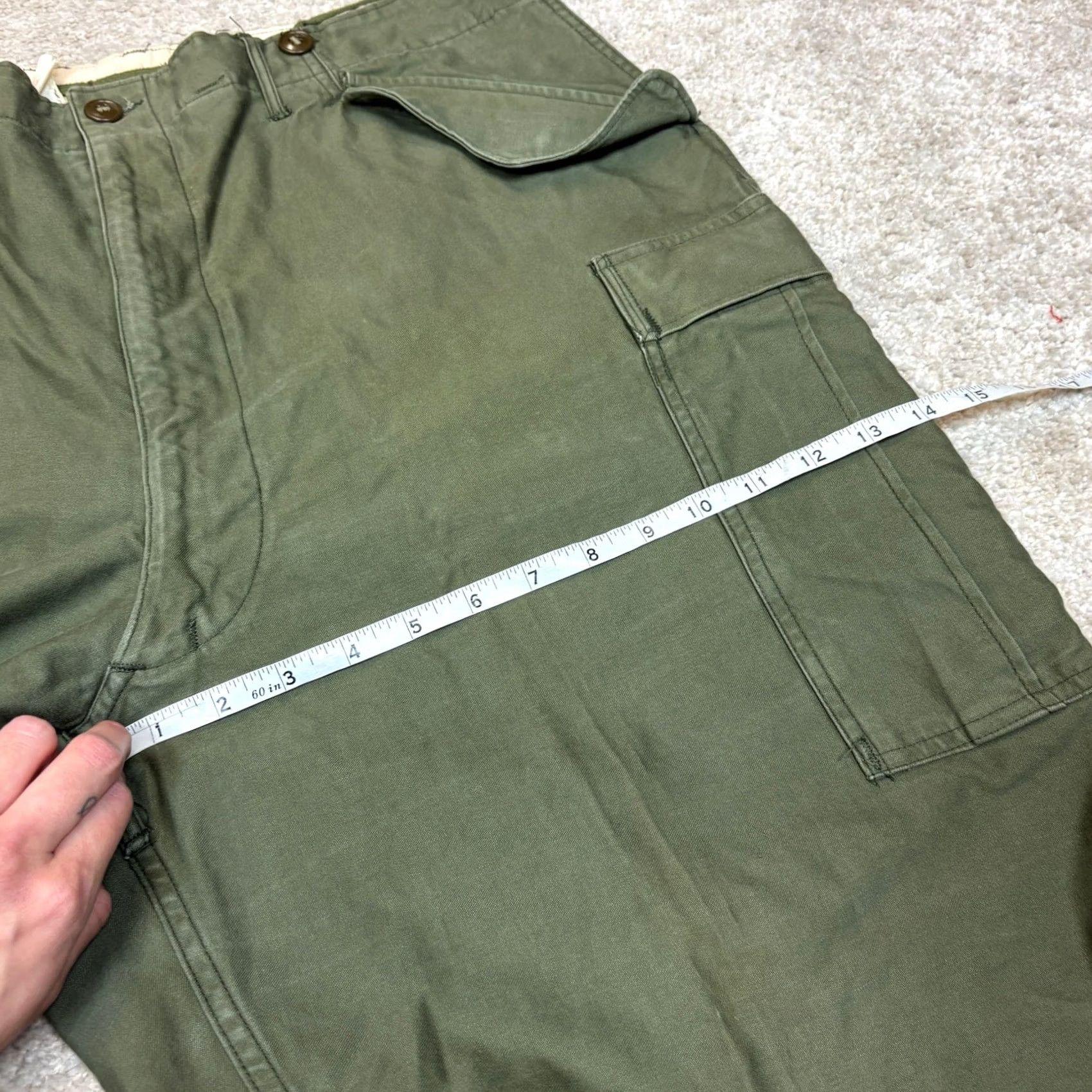 Vintage VINTAGE M-1951 Field Trousers OG-107 Cold Weather Cargo Pants 50s 40x29 Mens Green Size US 40 / EU 56 - 6 Thumbnail