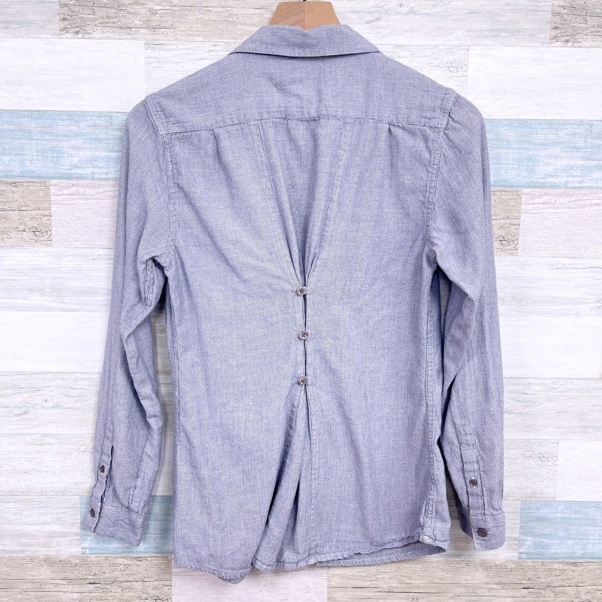 Other Horny Toad & Co Dobby Cinch Shirt Blue Organic Womens S Size S / US 4 / IT 40 - 3 Thumbnail