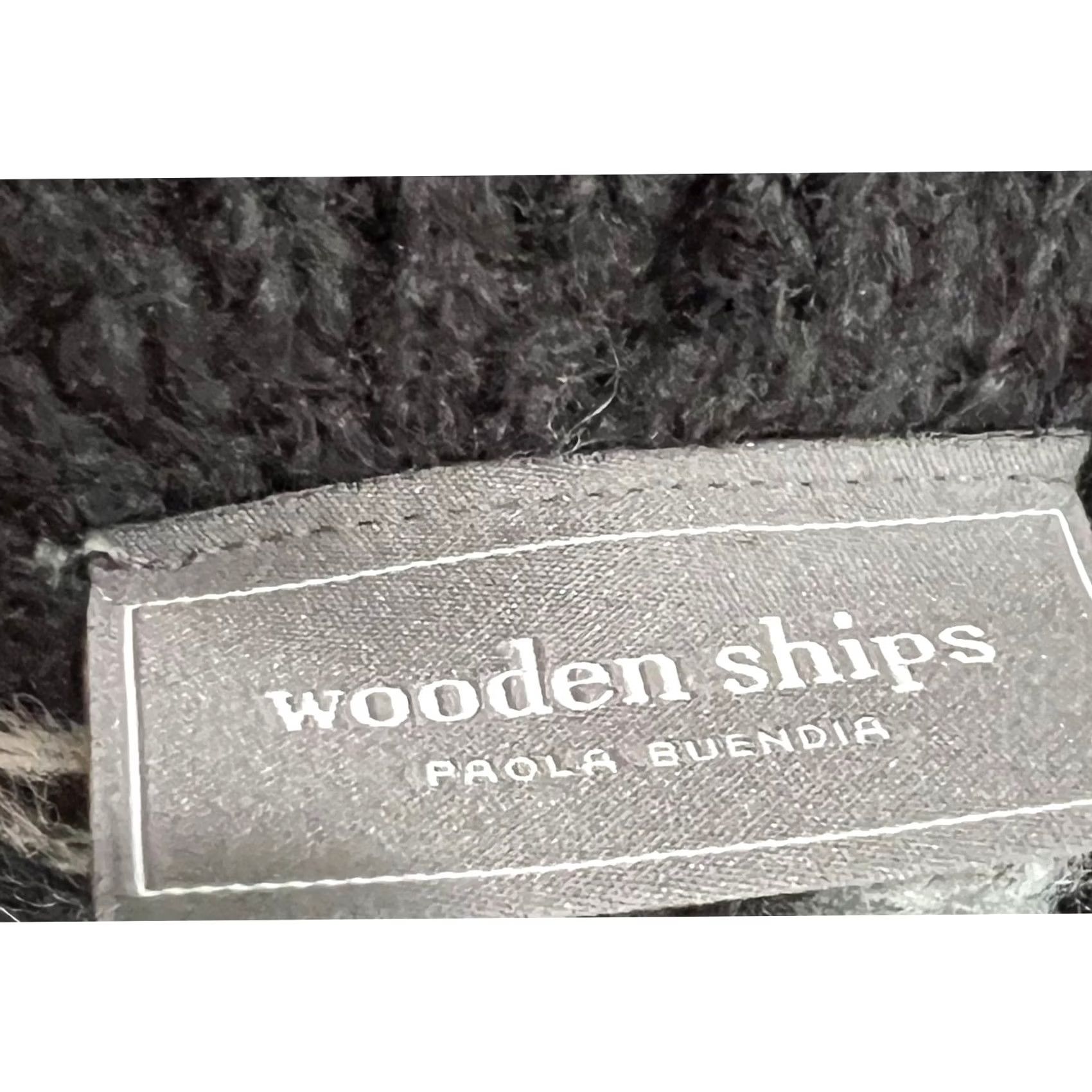 Vintage Wooden Ships Women's Sweater Cowl Neck Mohair Wool Black White Check Plaid M/L Pullover Knit Size L / US 10 / IT 46 - 7 Thumbnail