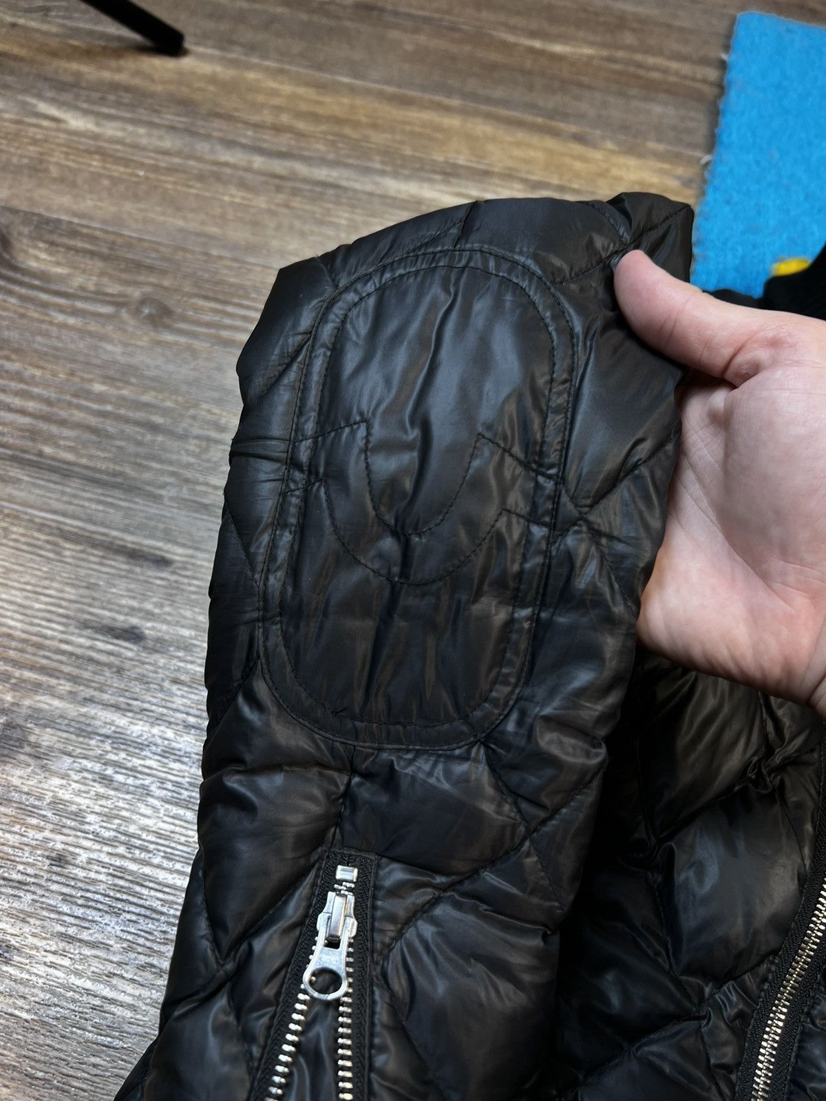 True Religion × Vintage True Religion Quilted Black Nylon Zipped Puffer Down Jacket Size XS / US 0-2 / IT 36-38 - 11 Thumbnail