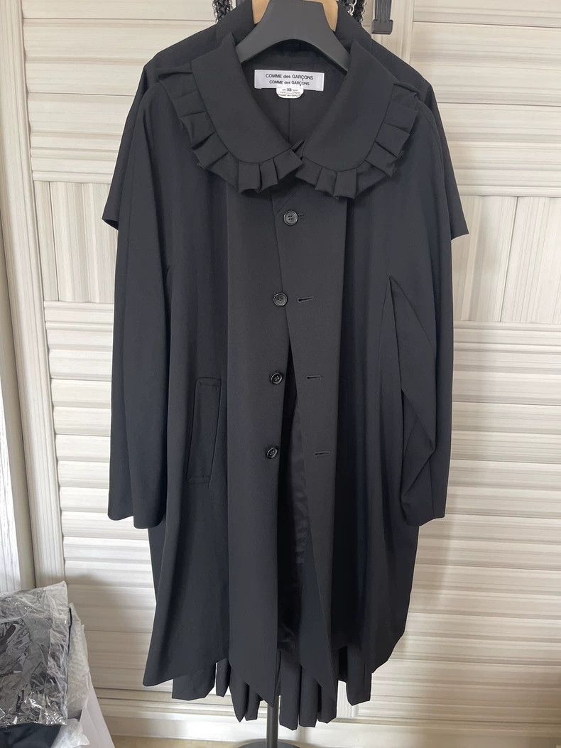 Comme des Garcons Comme Des Garcons Wool coat with ruffled collar, black Size XS / US 0-2 / IT 36-38 - 6 Thumbnail