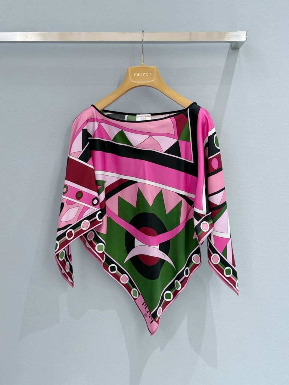 Emilio Pucci Emilio Pucci Vivara Print Cape Women's Multicolor Blouse Top Size ONE SIZE - 1 Thumbnail
