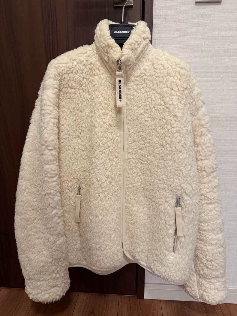 Jil Sander Ivory wool fleece jacket