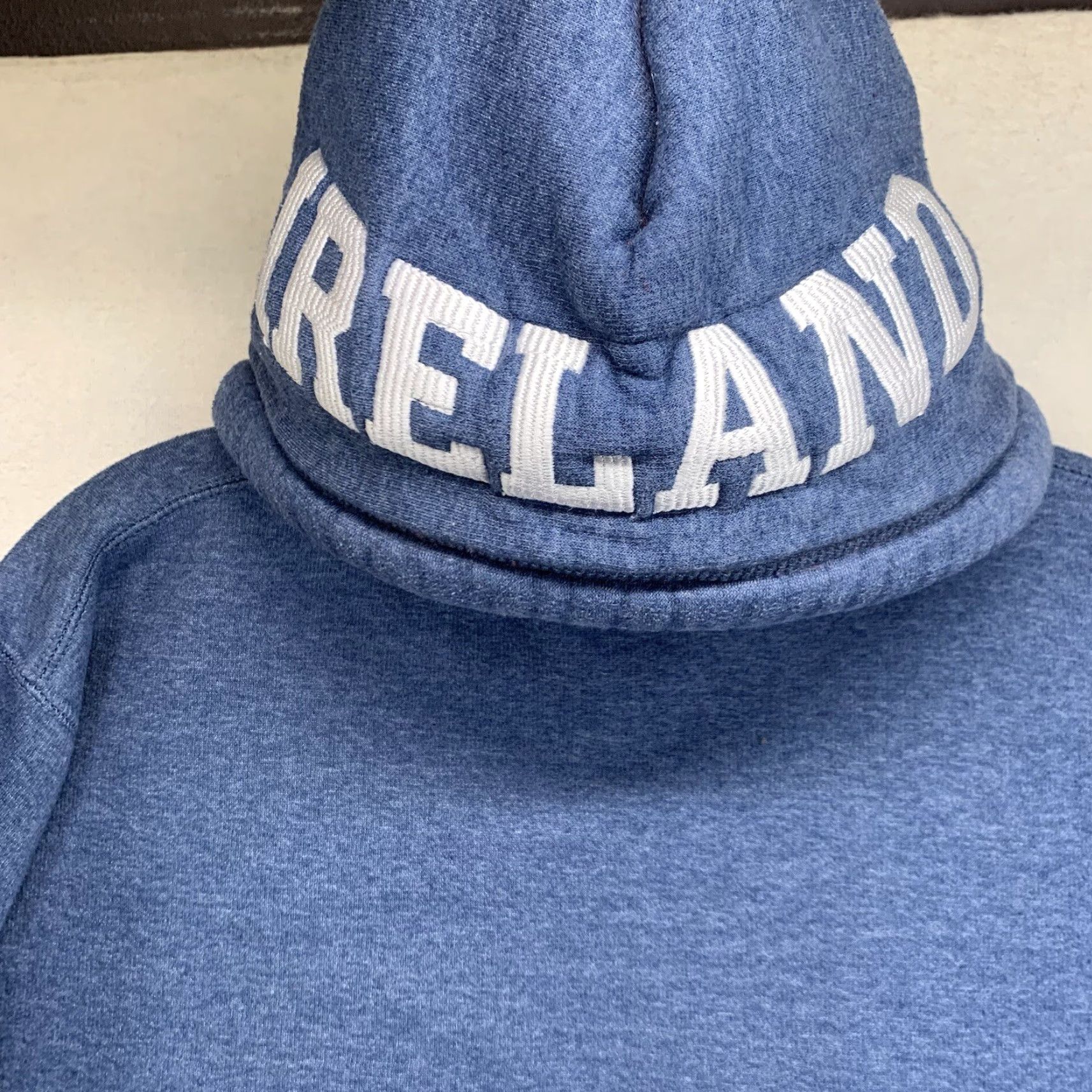 Logo 7 VINTAGE Quills Hoodie XS Unisex Adults 90s Ring Of Kerry Ireland Embroidered Logo Blue Cotton Blend Fleece Hooded Pockets Pullover Size US XS / EU 42 / 0 - 4 Thumbnail
