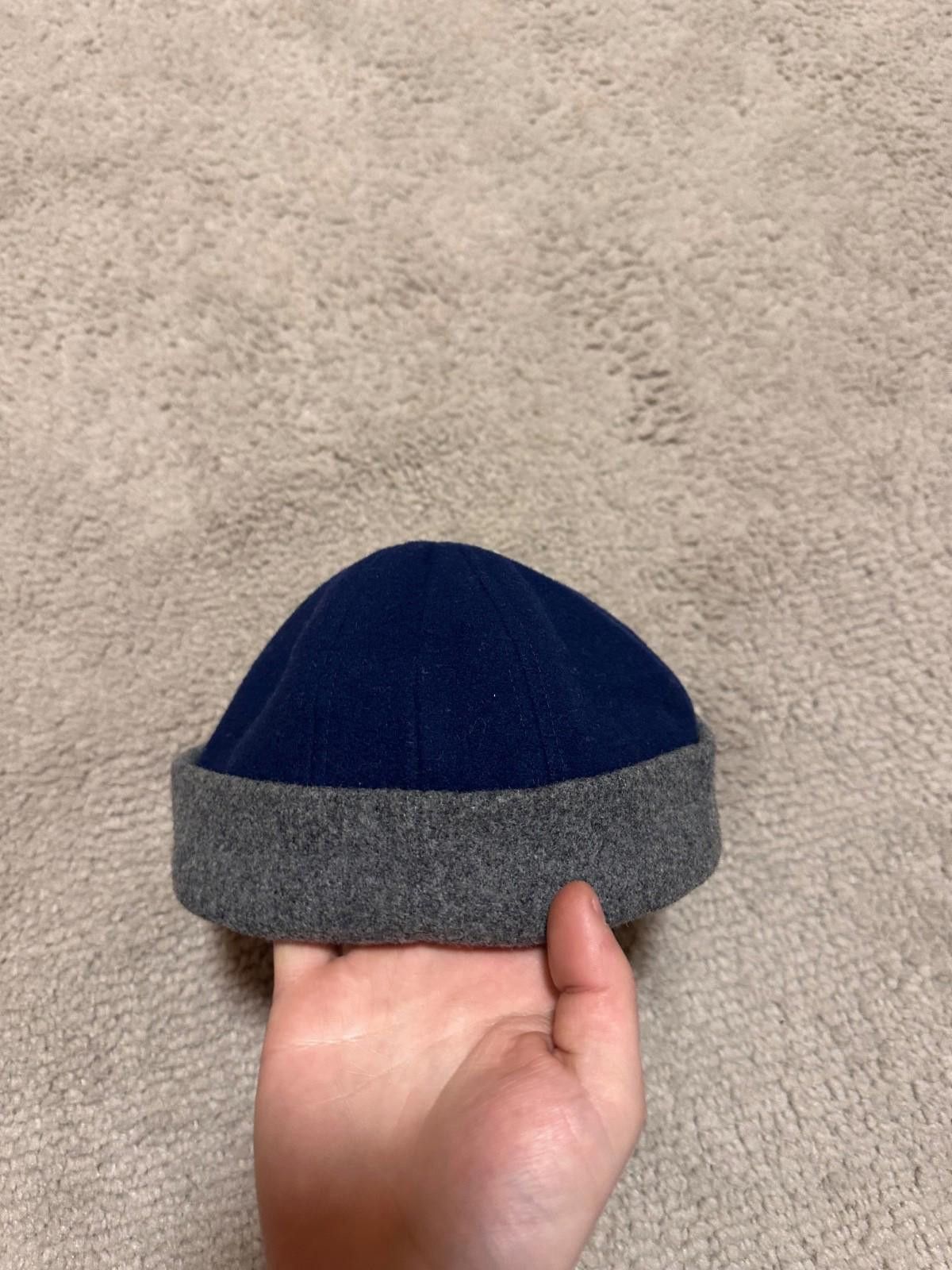 Nike Nike 90's Swoosh Wool Mix Skater Fisherman Navy Grey Beanie Size ONE SIZE - 3 Thumbnail