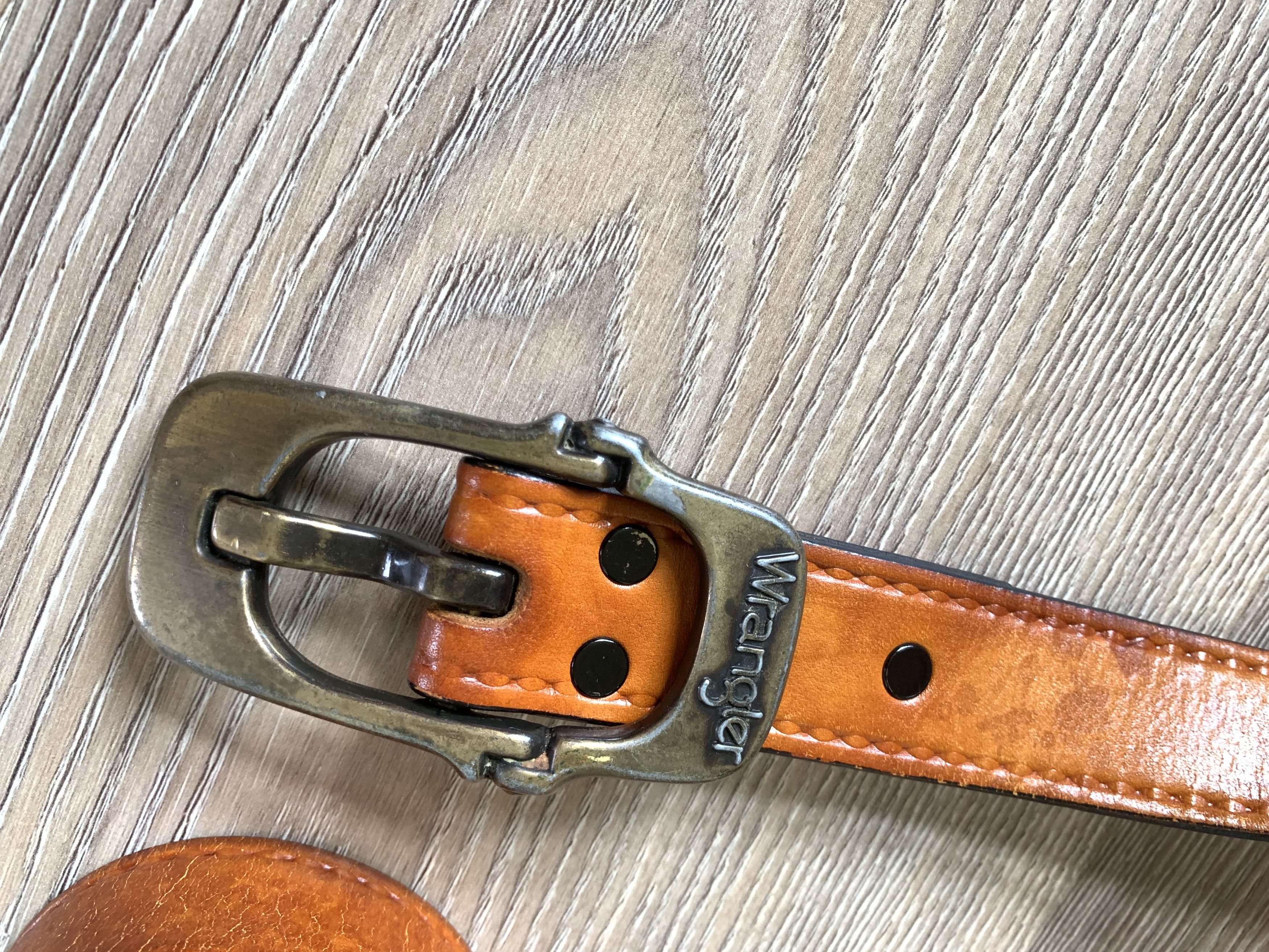 Vintage × Wrangler Wrangler Vintage Brown Leather Belt Size ONE SIZE - 4 Thumbnail