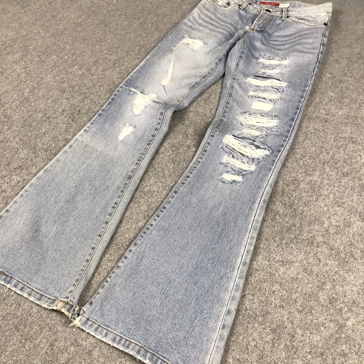 If Six Was Nine × Japanese Brand Flare Jeans boot cut distressed denim Ngni brand japan pants Size 27" / US 4 / IT 40 - 3 Thumbnail