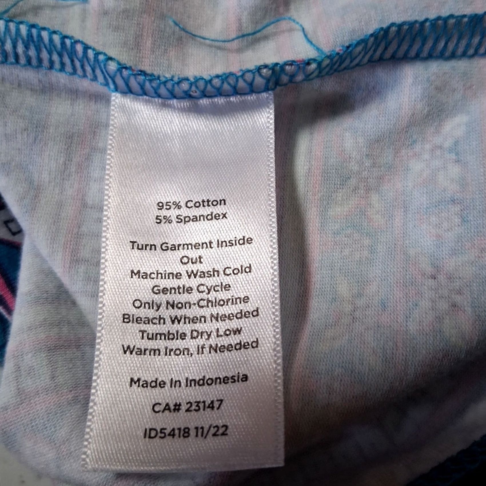 Talbots Talbots Tee Shirt M Blue Pink Mint Floral Striped Boat Neck 3/4 Slv Casual Cotton Spandex Women Long Sleeve Knit Top Size M / US 6-8 / IT 42-44 - 4 Thumbnail