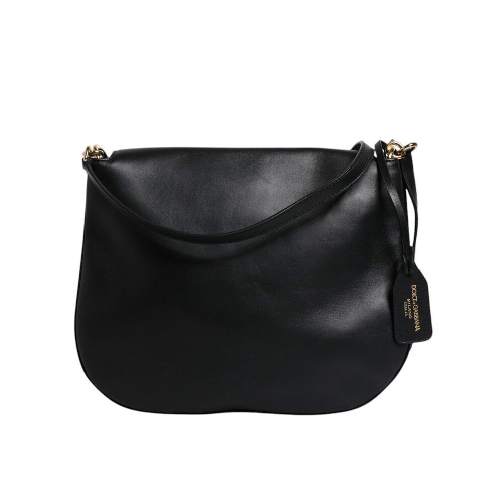 Dolce & Gabbana Dolce & Gabbana Black Leather Flap Saddle Shoulder Bag Size ONE SIZE - 4 Thumbnail