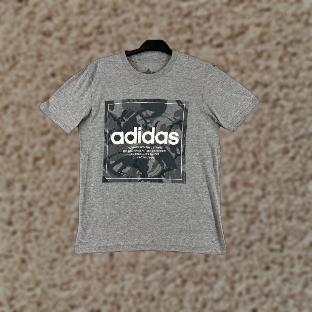 Adidas Adidas Shirt Men XS Gray Camouflage Logo Cotton 3 Stripes Jersey Shirt Sports Size US XS / EU 42 / 0 - 1 Thumbnail