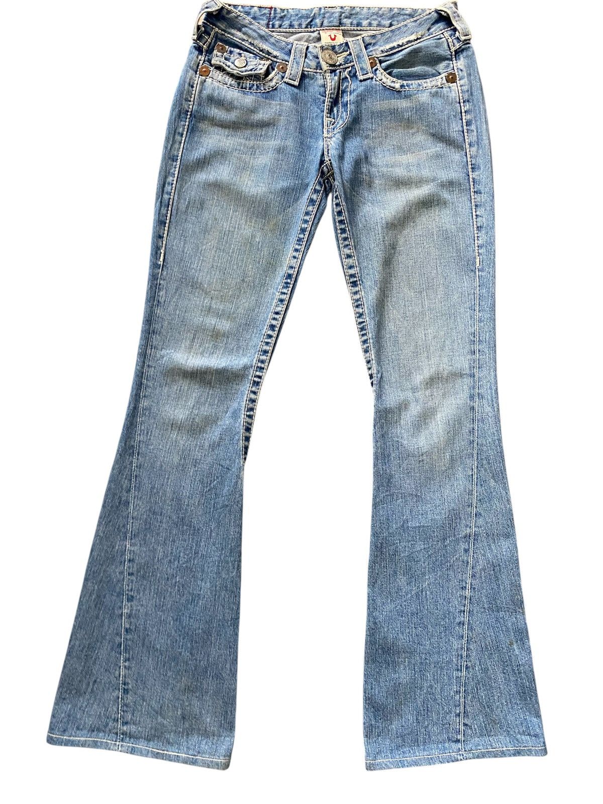 Designer Flare True Religion Joey Big Bootcut Jeans Size 27" / US 4 / IT 40 - 3 Thumbnail