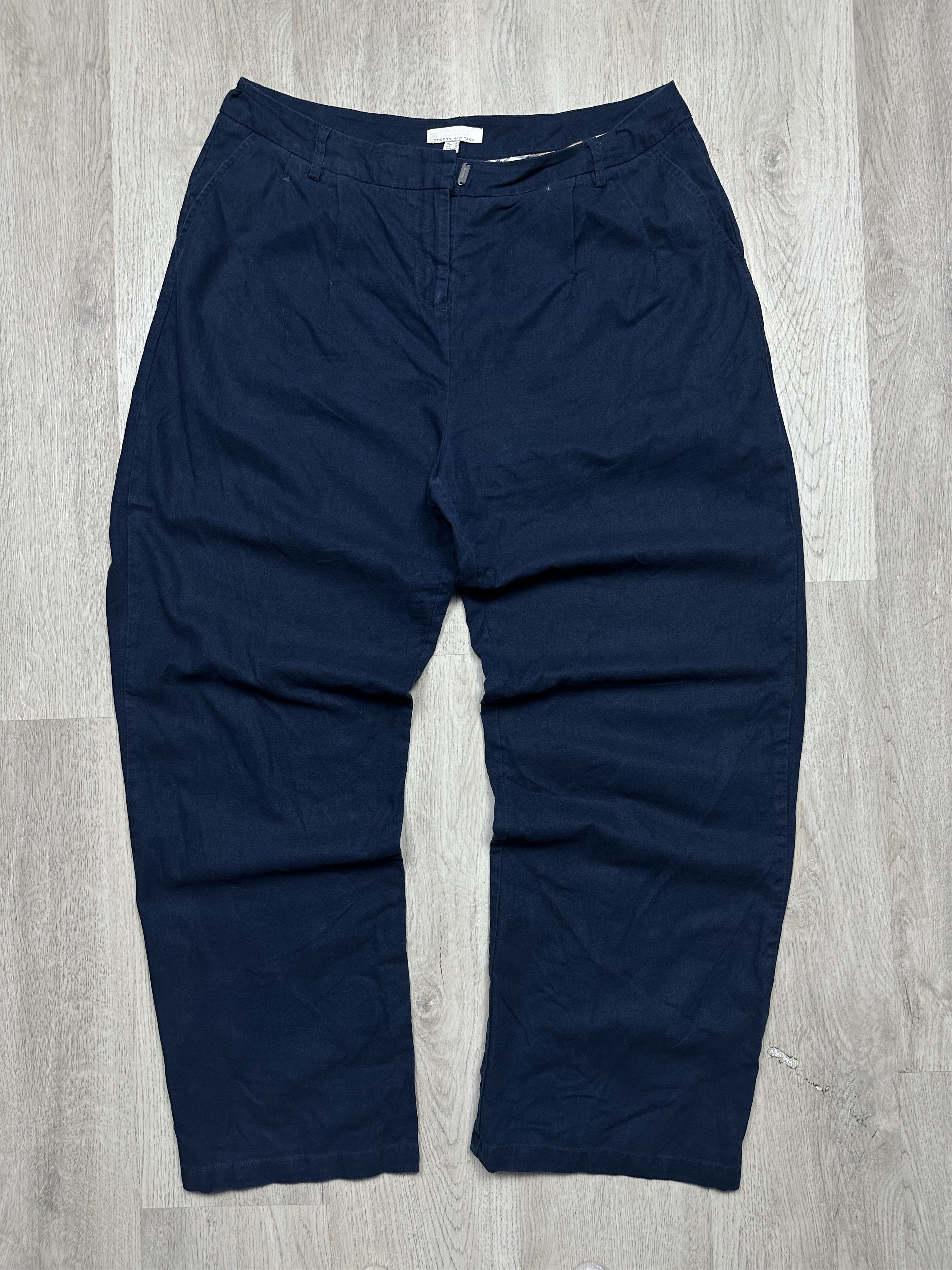 Barbour Barbour Womens Somerland Linen Baggy Pants Trousers Size 32" / US 10 / IT 46 - 1 Thumbnail