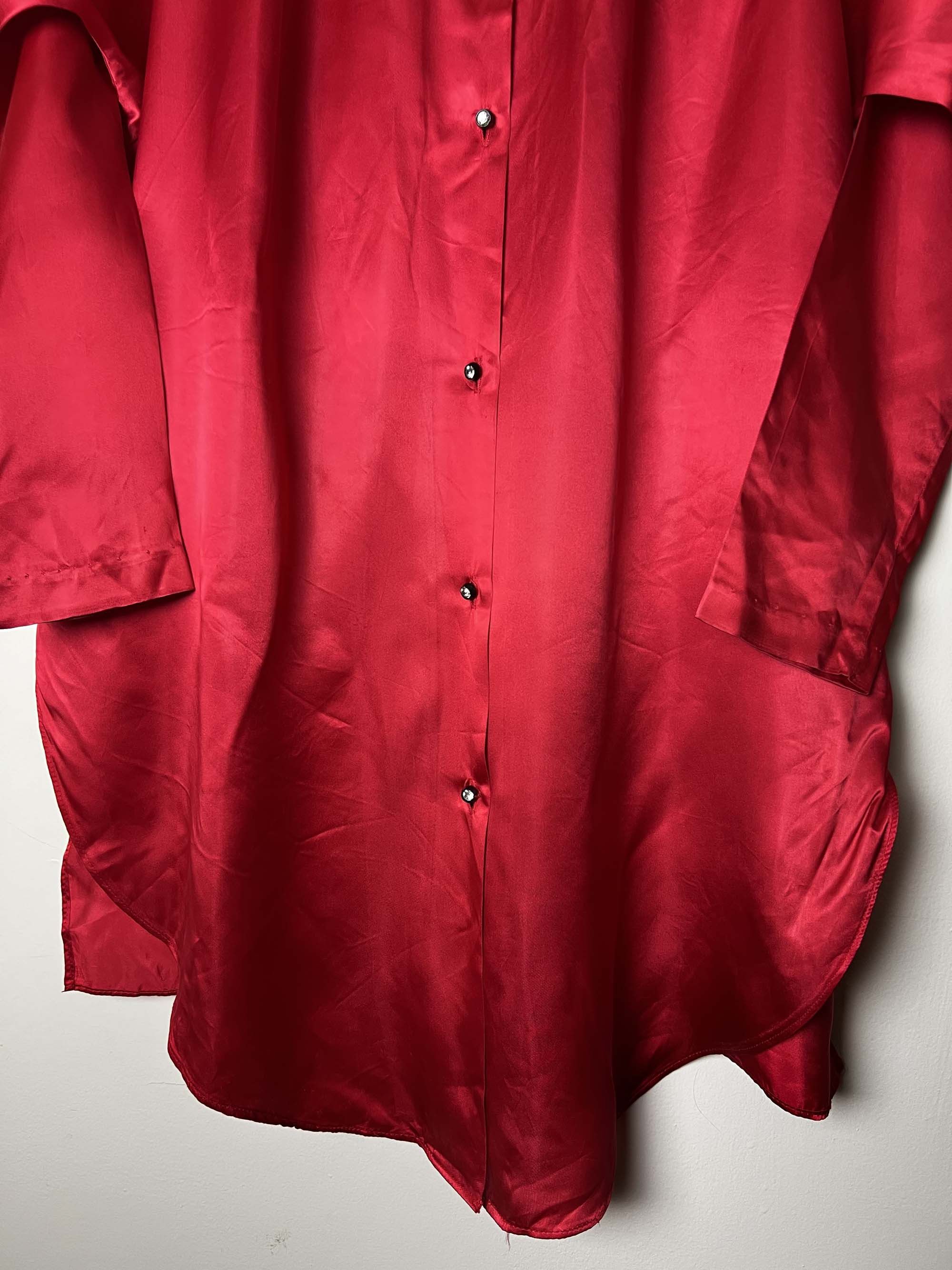 Vintage Vintage 1970's Red Mary Jane by Corey of CA, USA Shirt Dress Size S / US 4 / IT 40 - 4 Thumbnail