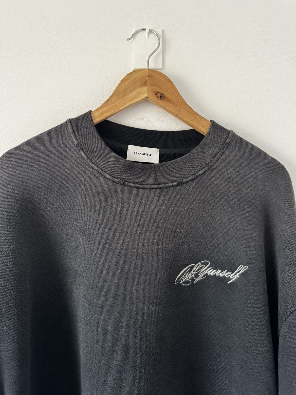 Askyurself Askyurself washed dark grey distressed sweatshirt XXL Size US XXL / EU 58 / 5 - 2 Thumbnail