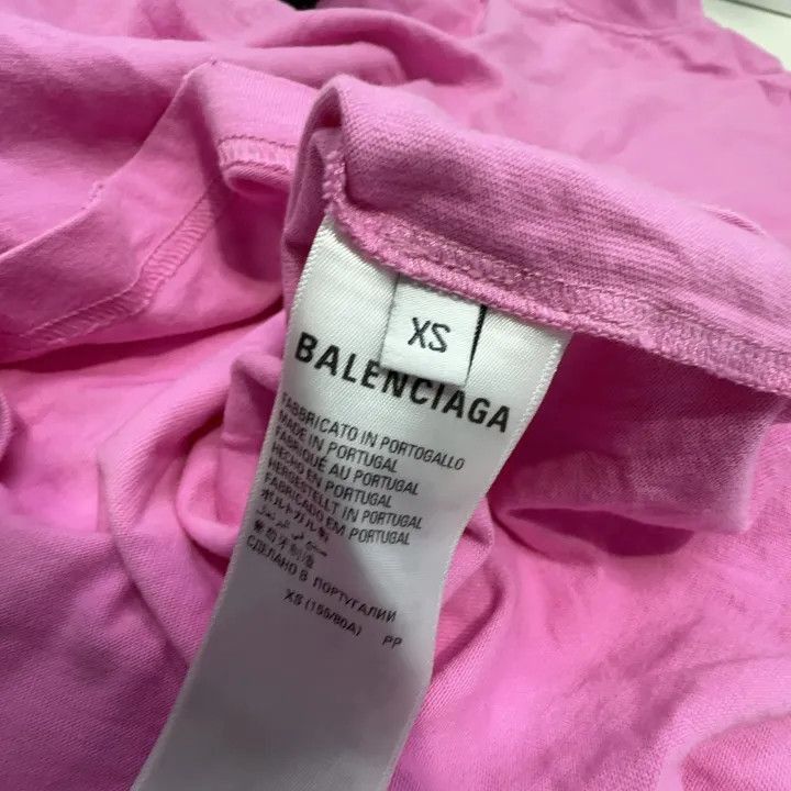 Balenciaga Balenciaga Hand Drawn Logo Pink T-Shirt 0079-2507 Size XS / US 0-2 / IT 36-38 - 4 Thumbnail